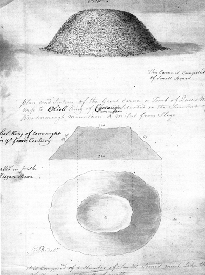 Gabriel Beranger's 1779 record of Queen Maeve's Cairn.