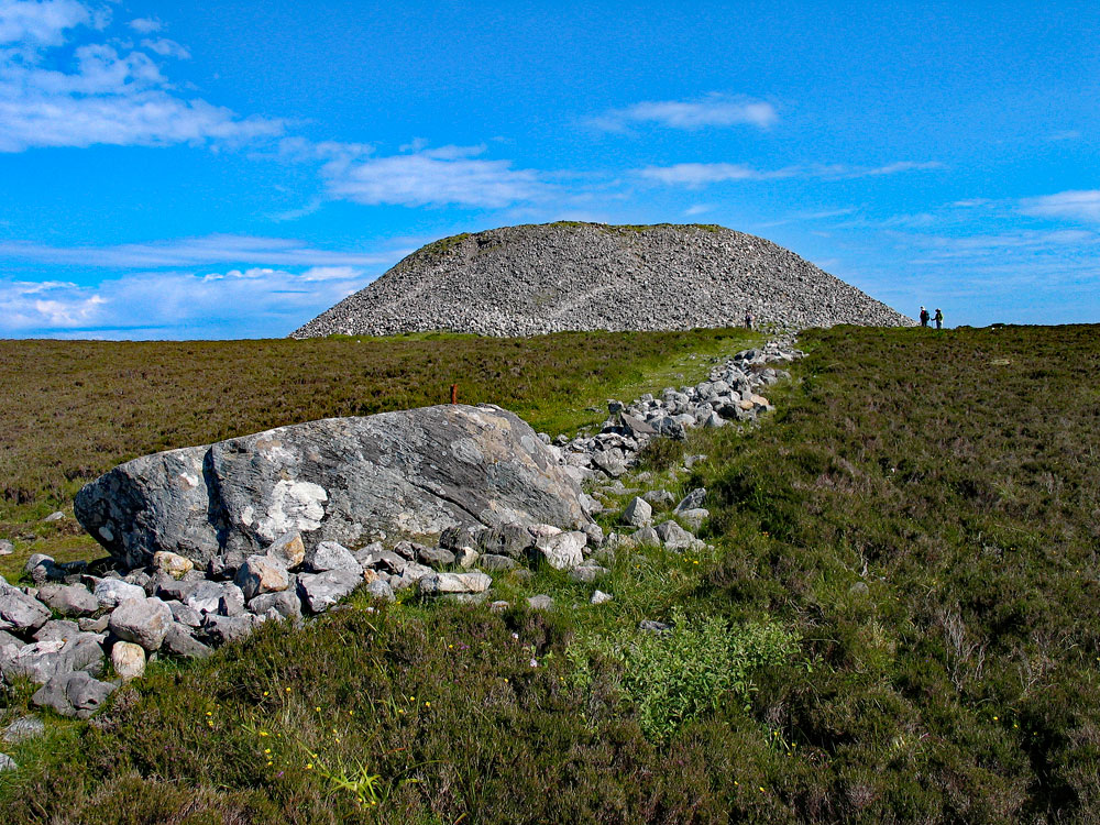 Queen Maeve's cairn, the massive unexcavated neolithic passage-grave on the summit of Knocknarea in County Sligo.