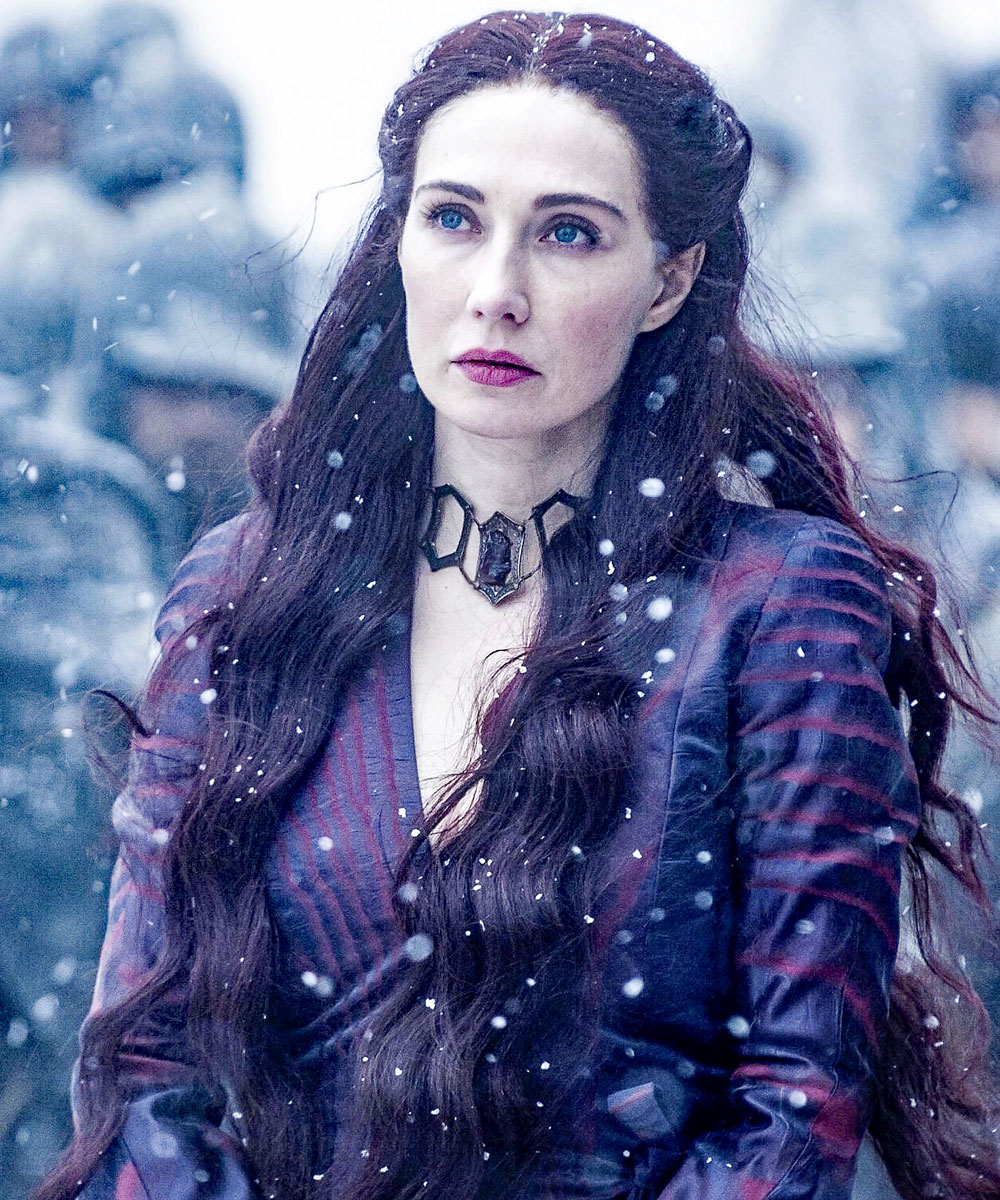 The Red Woman, played by Carice van Houten, who appears in A Game of Thrones.