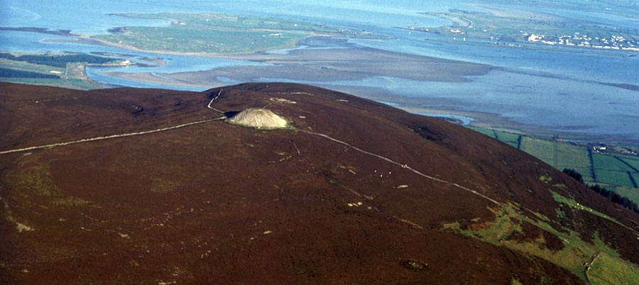 Queen Maeve's Cairn from the air.