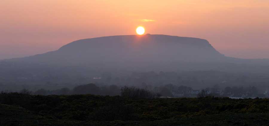 Equinox sunset over Knocknarea