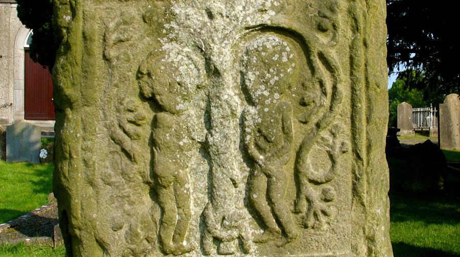 Three of the panels of the great broken scripture cross at Kells.