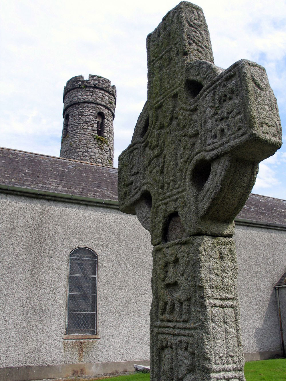 Castledermot high cross and round tower.