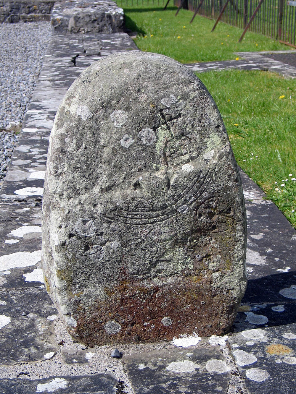 A small cross pillar at Gallen Priory in County Offaly.