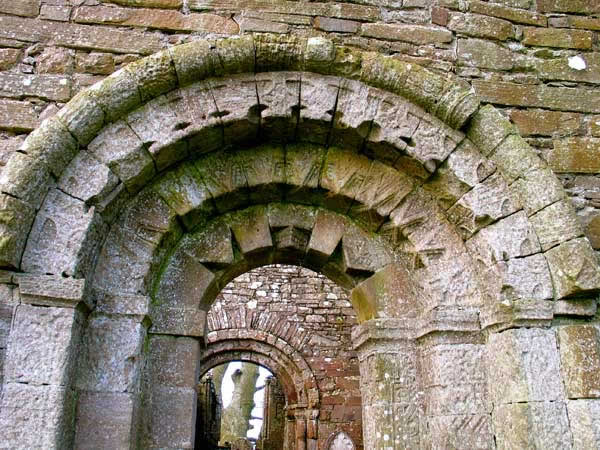 The beautiful 12th century carved archway over the entrance.