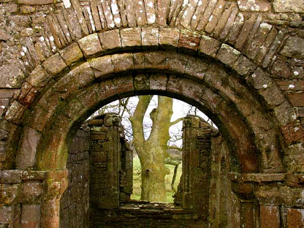 The inner archway looking out across the altar.