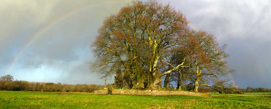 Rainbows over Monaincha abbey near Roscrea.