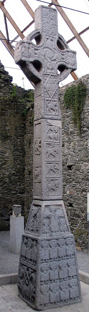 The Moone high cross is the tallest example in Ireland.