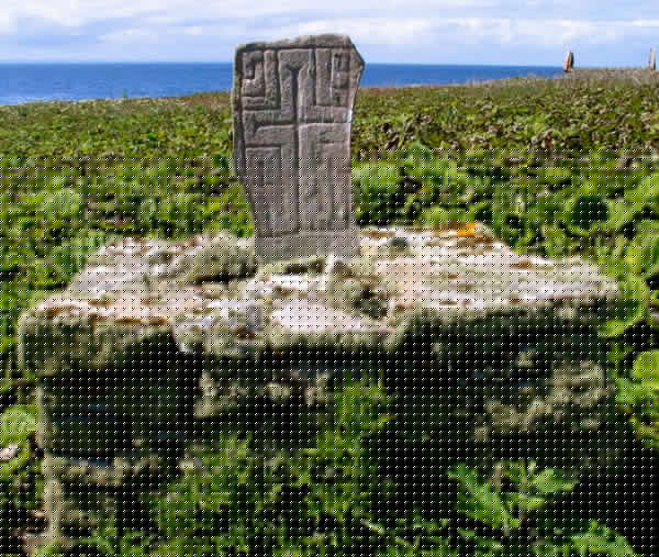 Leaghta Columbkille, the altar and cross slab across from the women's cemetry. 