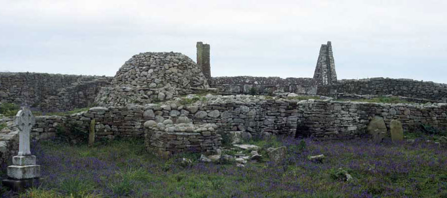 The stone sweathouse known as the Schoolhouse.