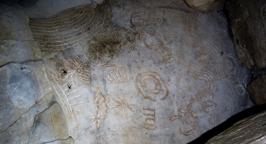 Decorated roofslab, Cairn T, Loughcrew.