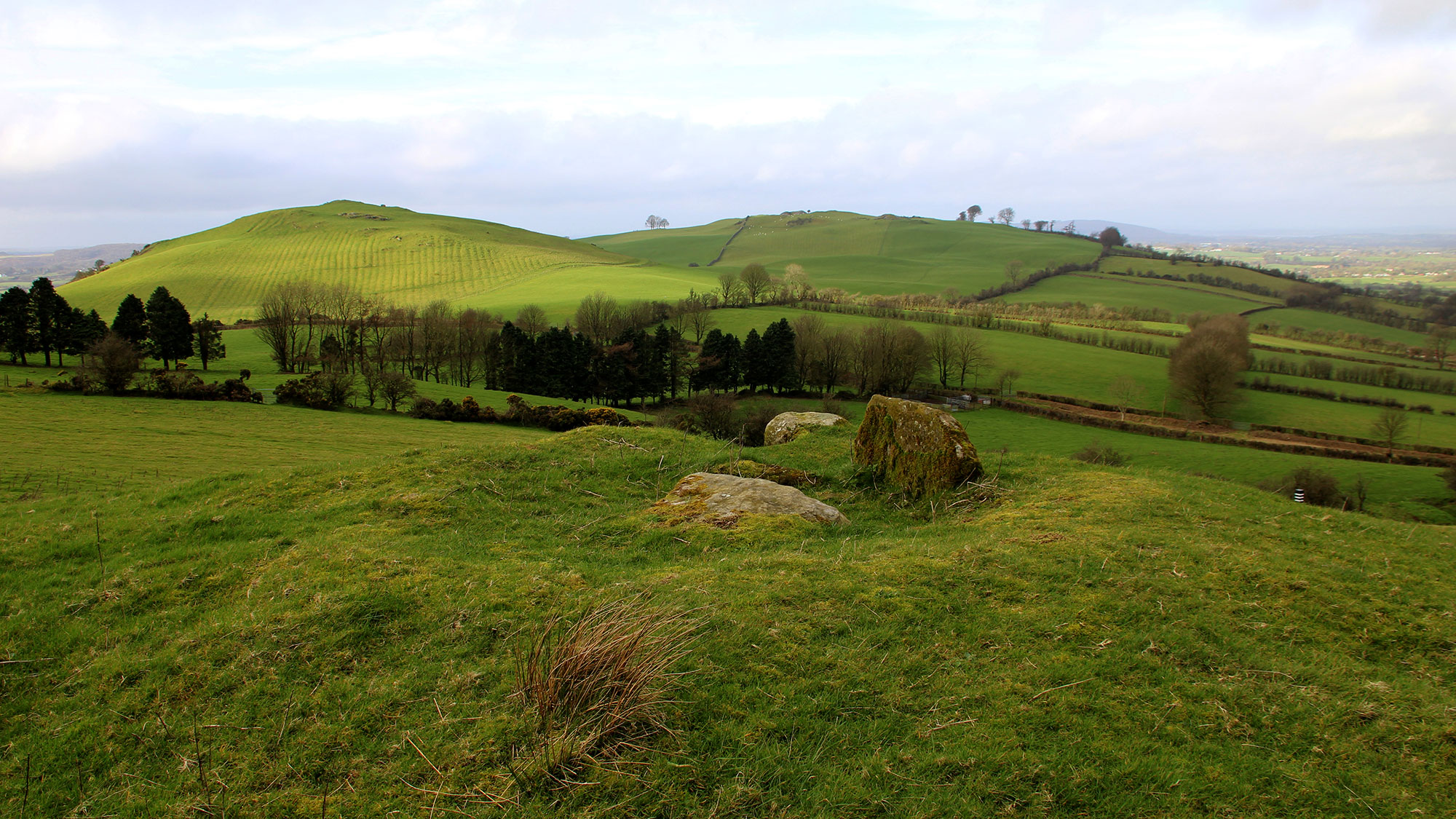 Sliabh na Cailleach, the Hill of the Witch, at Loughcrew in County Meath.