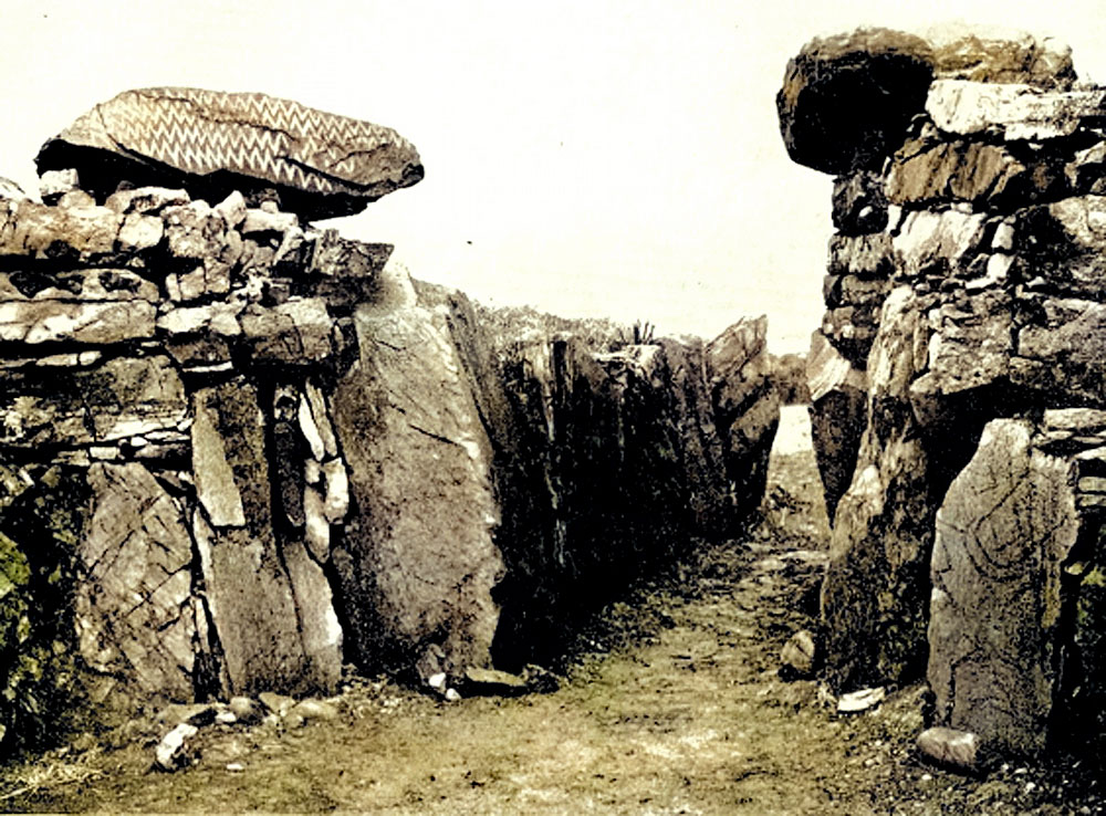 The chamber of Fourknocks, cleared after excavation in 1950.