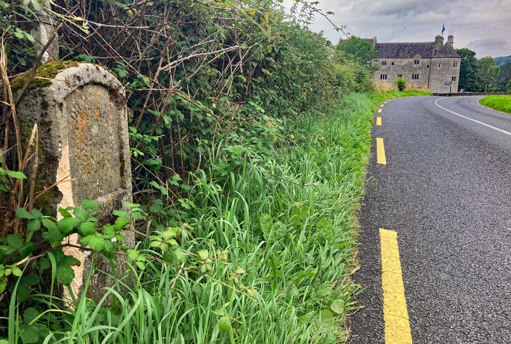 The milestone beside Parke's Castle.