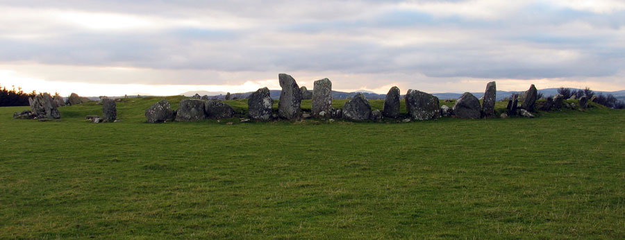 Beltany Tops stone circle near Raphoe in County Donegal. 