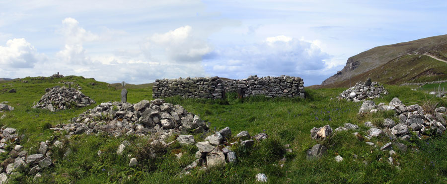 Saint Columba's church at the west end of the valley.