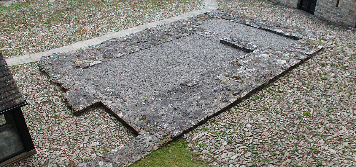 The foundations of Newtown Castle within the bawn of Parke's Castle.