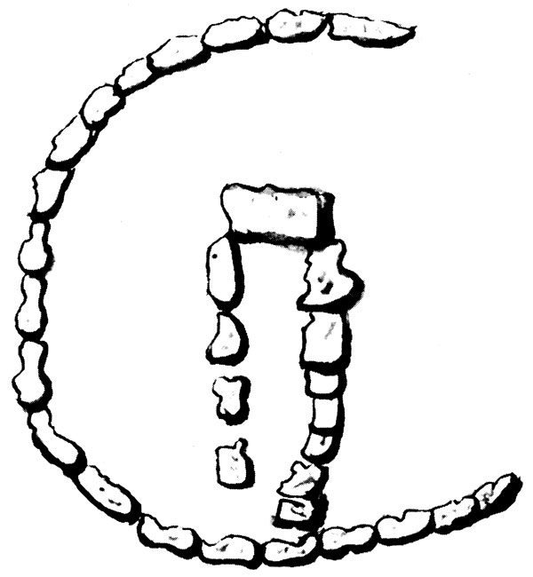 The illustration of the circle and chamber by William Jones for Edward Lhuyd, 1700