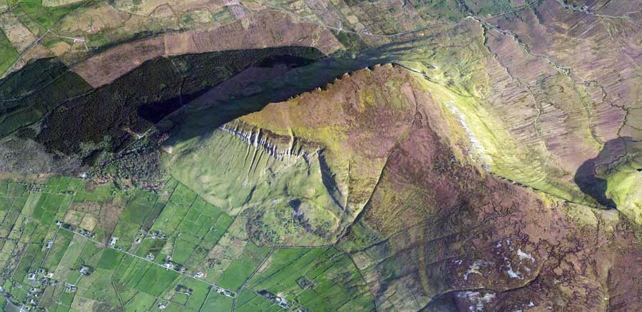 Benbulben from the air: image taken from Bing Maps.