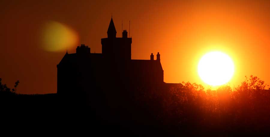 Sun setting close to Classiebawn in April 2015.