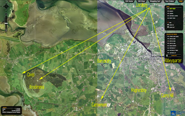 Map showing location of Lisnalurg.