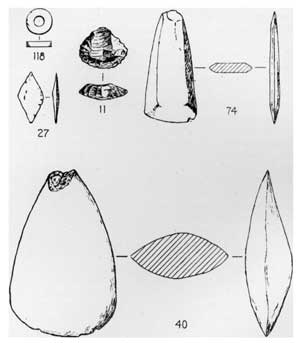 Two polished neolithic axeheads