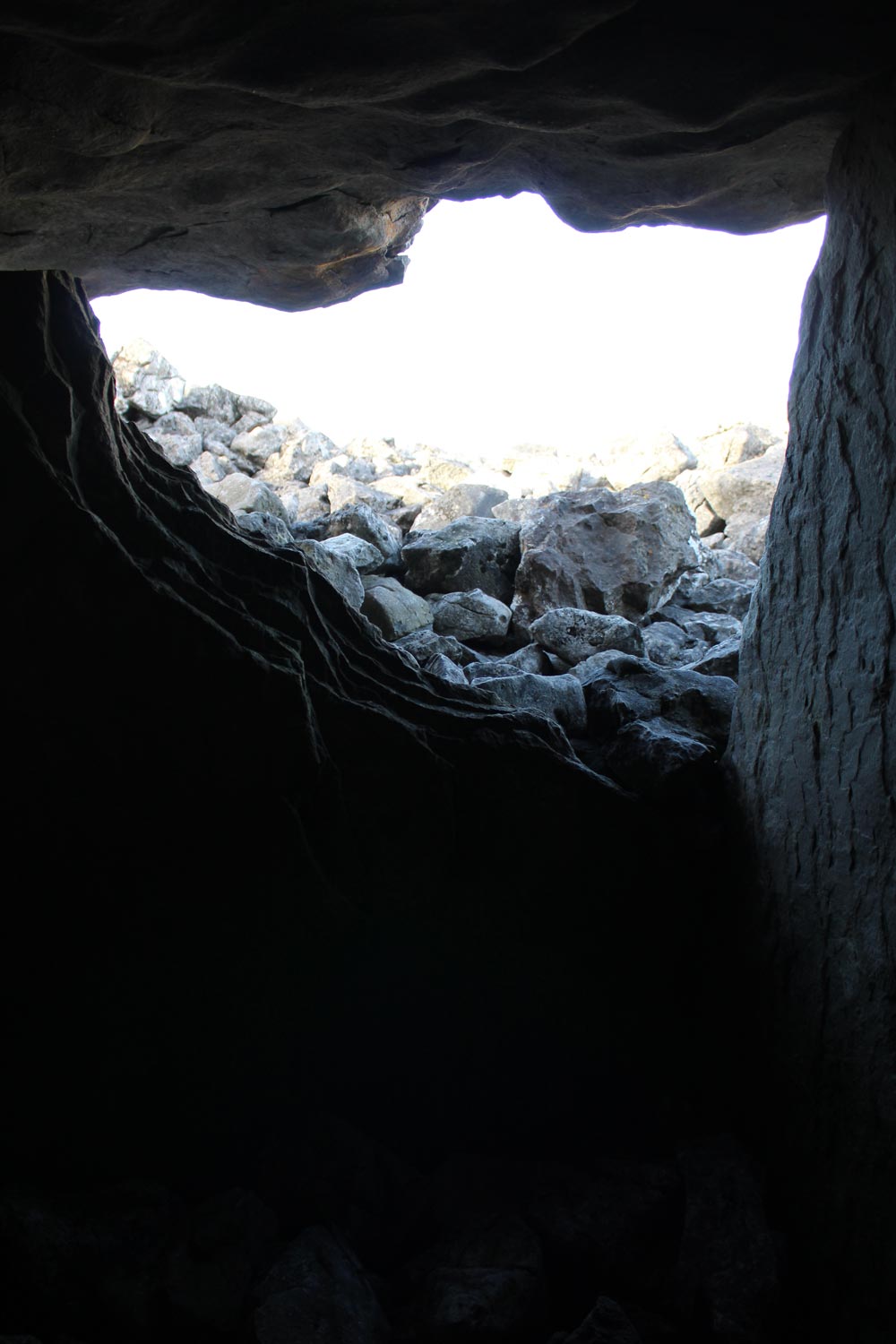 Within the chamber of Knocknashee cairn.